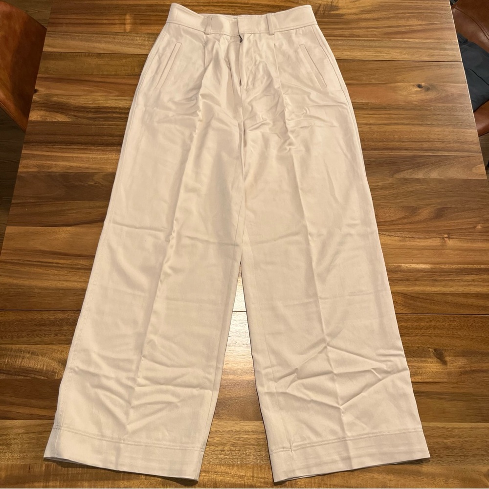 EVERLANE Cream Sandstone Way High Drape Pant